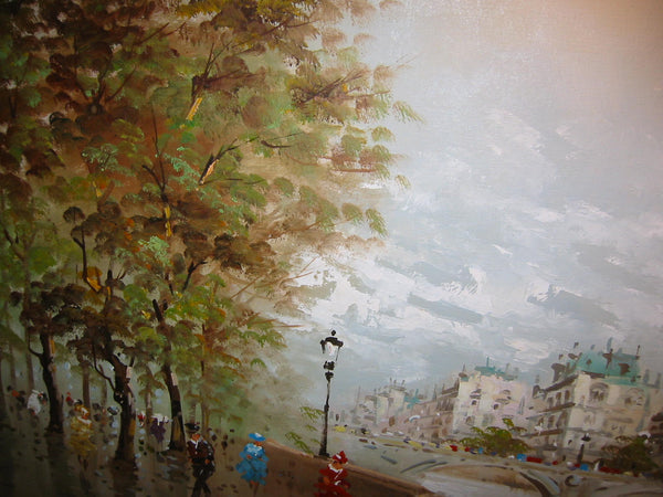 DeVitty Impressionist Boulevard Along The River Seine Notredame Oil On Canvas - Designer Unique Finds 
 - 6