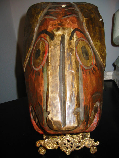 Abstract Modernist Folk Art Hand Painted Tribal Mask - Designer Unique Finds 
 - 2