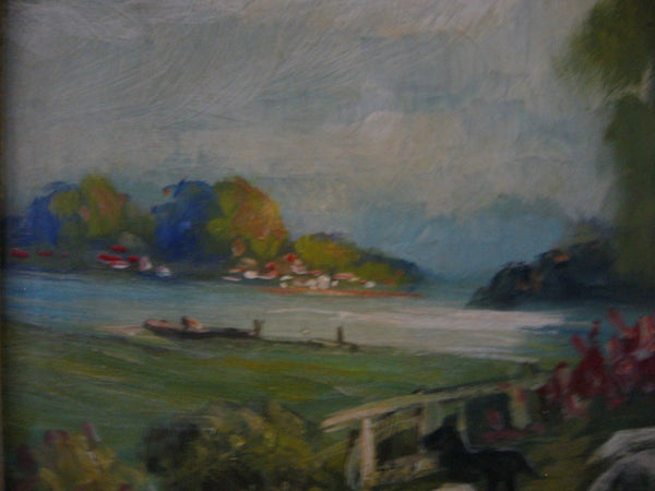 Sheppard Continental Landscape Oil On Canvas Signed Titled