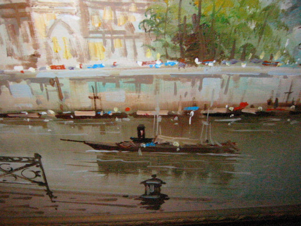 DeVitty Impressionist Boulevard Along The River Seine Notredame Oil On Canvas - Designer Unique Finds 
 - 11