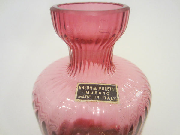 Nason Moretti Murano Pink Glass Carafe Made in Italy