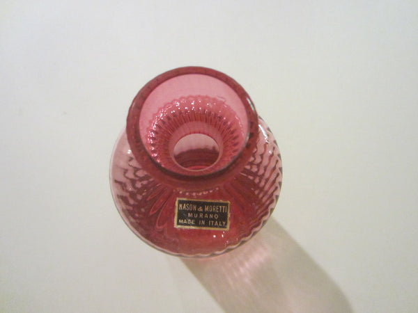 Nason Moretti Murano Pink Glass Carafe Made in Italy