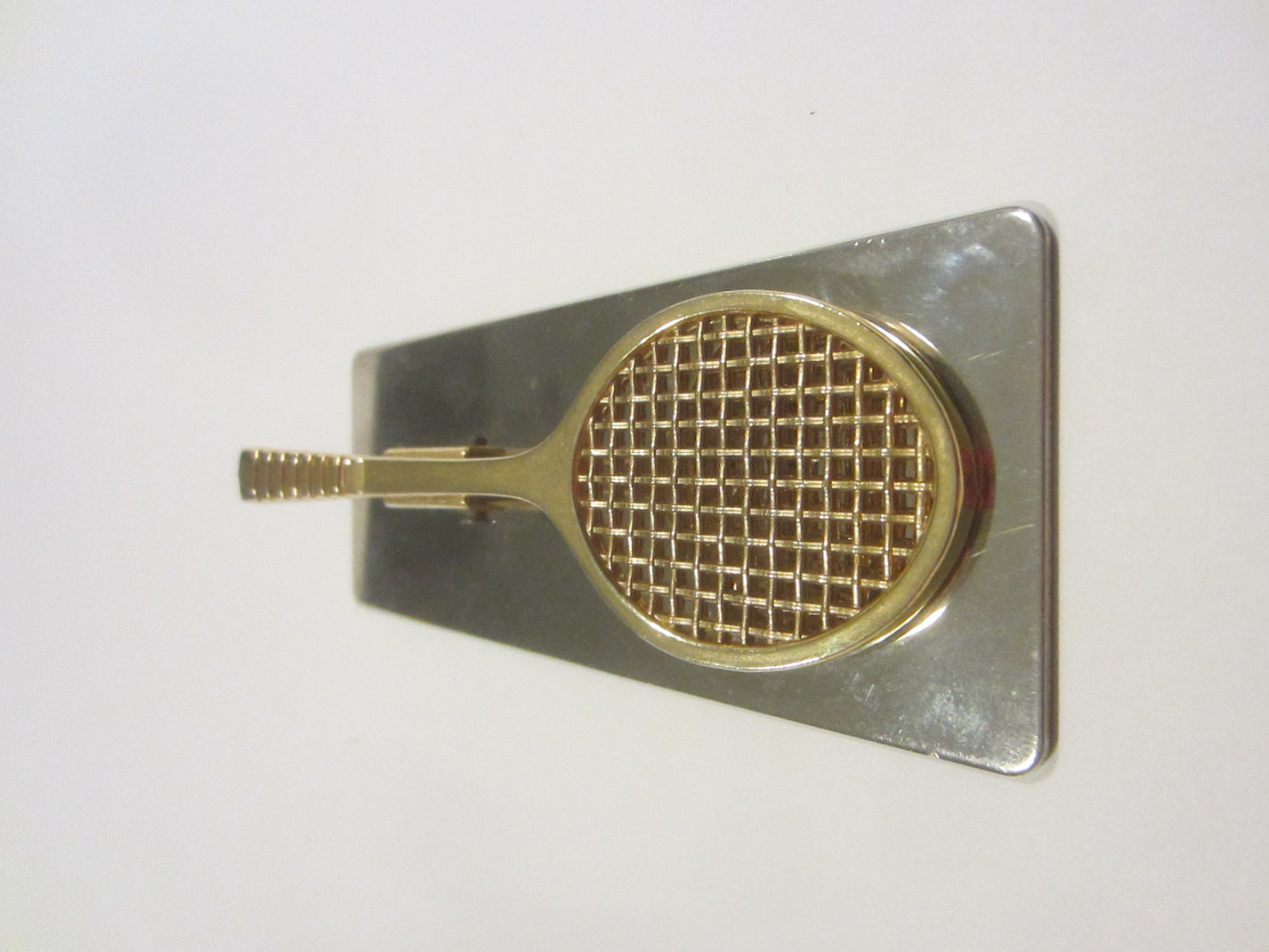 Brass Tennis Racket Chrome Card Holder Desk Decor – Designer Unique Finds