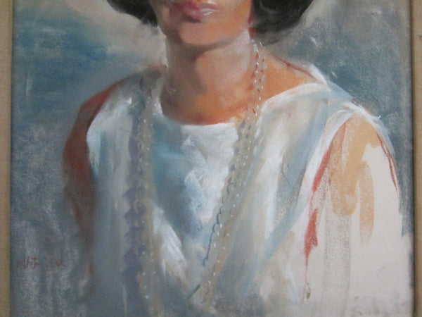 Velletri Woman Portrait Mid Century Oil On Canvas Signed Dated - Designer Unique Finds 