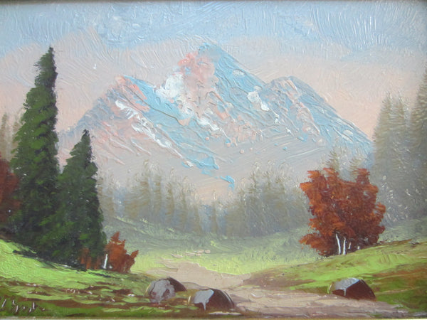 Kesten Landscape Oil On Panel Mid Century Painting Of Belgium