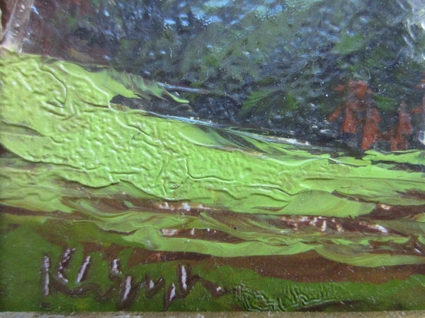 Kesten Landscape Oil On Panel Mid Century Painting Of Belgium