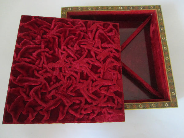 Khatam Miniature Sectional Jewelry Box Red Velvet Lined - Designer Unique Finds 
 - 5