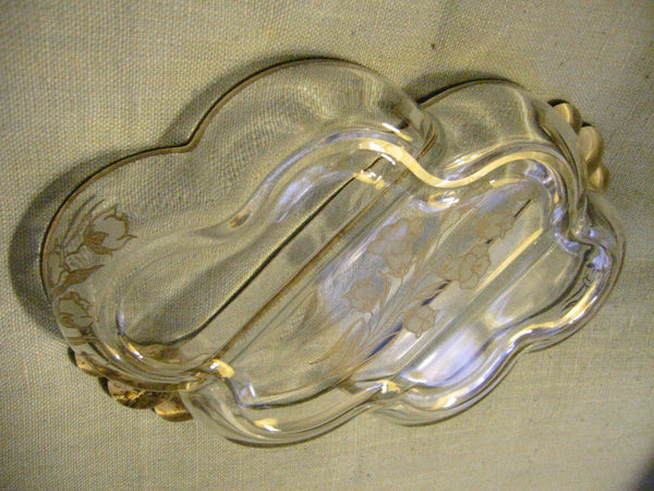 Daffodil Silver Overlay Sectional Depression Glass Serving Tray - Designer Unique Finds 
 - 2