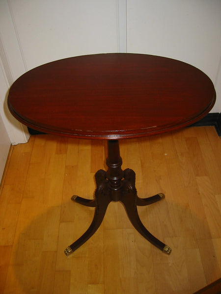 Regency Style Mahogany Oval Table Bronze Hardware Finish