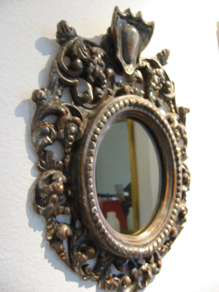 Rococo Silver Leaf Crested Italian Smokey Mirrors - Designer Unique Finds 
 - 4