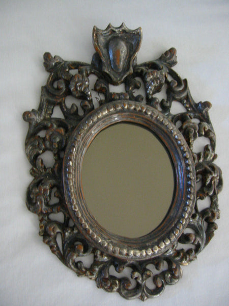 Rococo Silver Leaf Crested Italian Smokey Mirrors - Designer Unique Finds 
 - 5