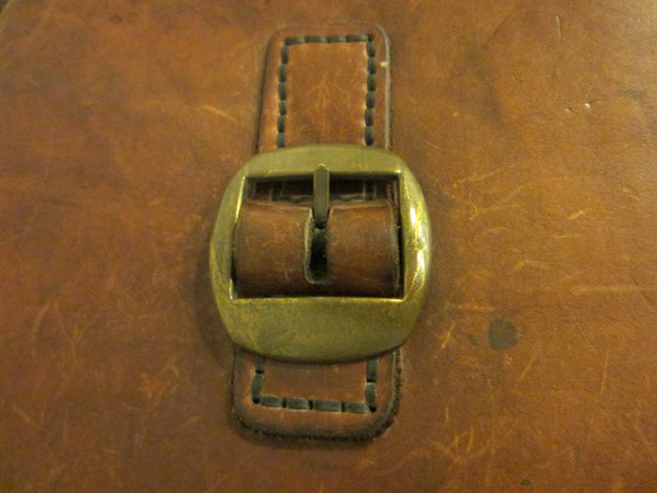 Postman Messenger Tan Leather Mid Century Satchel Brass Buckle - Designer Unique Finds 
 - 3