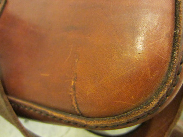 Postman Messenger Tan Leather Mid Century Satchel Brass Buckle - Designer Unique Finds 
 - 5