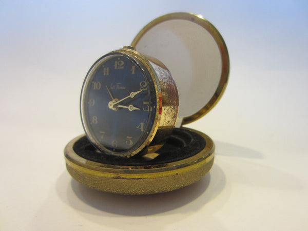Seth Thomas Germany Hand Winds Golden Case Travel Clock - Designer Unique Finds 