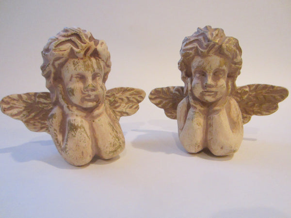 Figurative Angels Neutral Gilt Ware Candle Holders