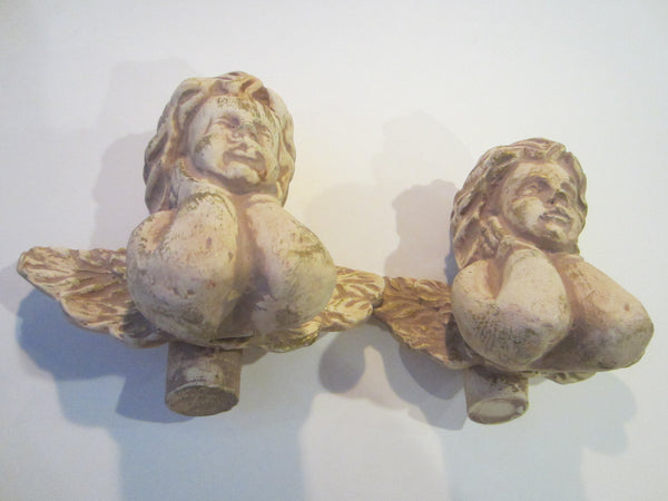 Figurative Angels Neutral Gilt Ware Candle Holders