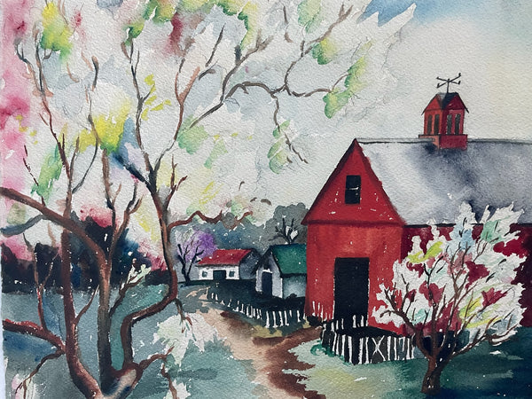 New Hampshire Jean Bellamy Impressionist Signed Watercolor