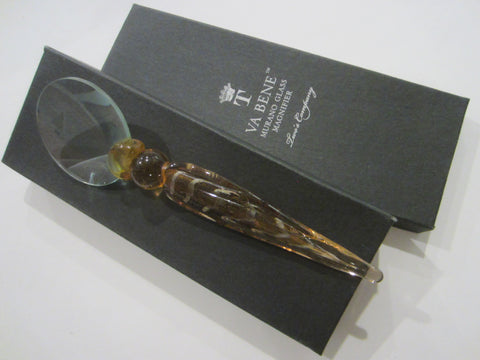 Va Bene Murano Glass Magnifier Bookmark Iridized Letter Opener
