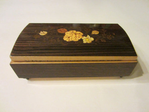 Musical Jewelry Box Maple Floral Marquetry Japan Sanyo You Light Up My Life