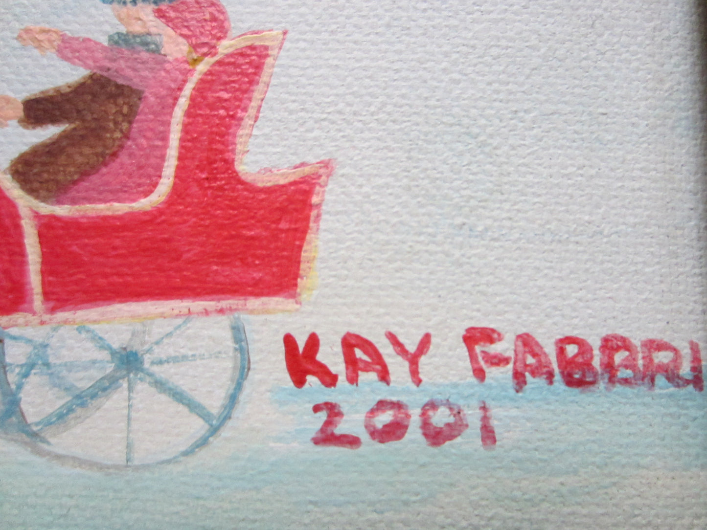Kay Farbi Snow Town Scene Framed Oil On Canvas Signed Dated - Designer Unique Finds 