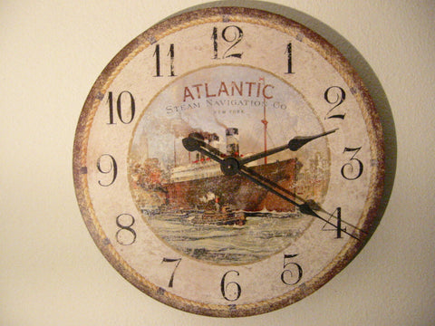 Timeworks Decorative Wall Clock Atlantic Steam Navigation - Designer Unique Finds 