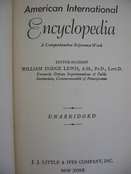 Illustrated American International Encyclopedia Editor in Chief William Dodge - Designer Unique Finds 