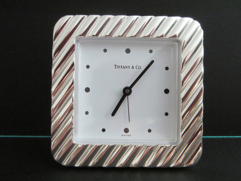 Tiffany Co Swiss Silver Quartz Desk Clock - Designer Unique Finds 
 - 1