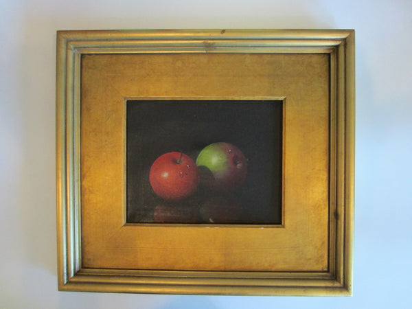 Antonio Gusini Still Life With Apples Signed Oil On Canvas