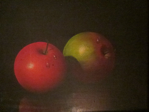 Antonio Gusini Still Life With Apples Signed Oil On Canvas