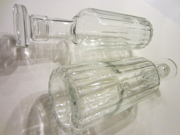 Luigi Bormioli Pair of Art Glass Decanters Made in Italy - Designer Unique Finds 