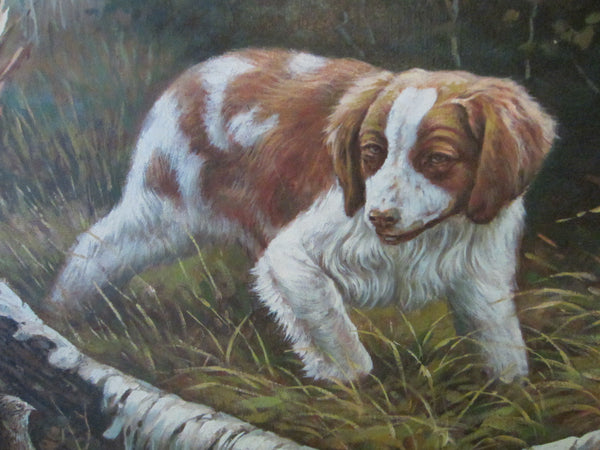 Landscape Impressionist Hunting Dog Oil On Canvas Signed - Designer Unique Finds 
 - 4