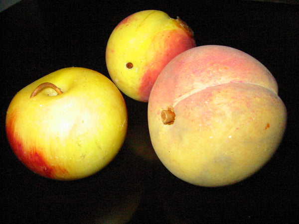 Fruit Sculptures Stone Life Size Apricot Peach Apple