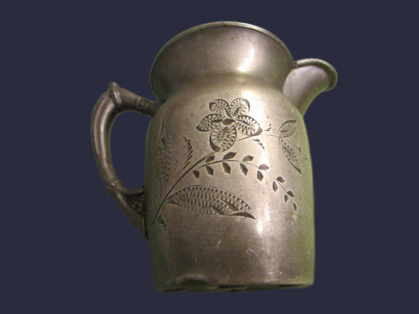 Albany Silver Plate Co Cream Jug Floral Etching - Designer Unique Finds 
 - 1
