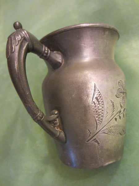 Albany Silver Triple Plate Cream Ware Jug Floral Etching