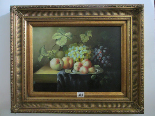 I Biachi Still Life Fruits Oil On Board Signed Painting  - Designer Unique Finds 