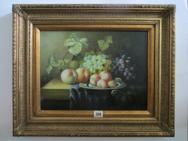 I Biachi Still Life Fruits Oil On Board Signed Painting