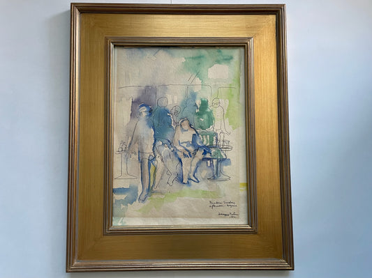 Jacque Tatum Brunch Sunday Afternoon Laguna Watercolor  Gouache
