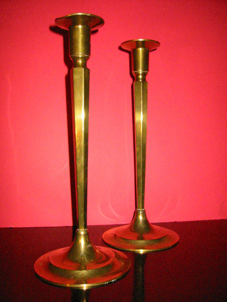 Federal Brass Candle Holders In Pair - Designer Unique Finds 
 - 2