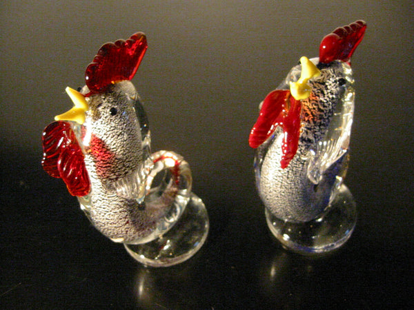 Murano Glass Roosters Martens Attribute In Pair