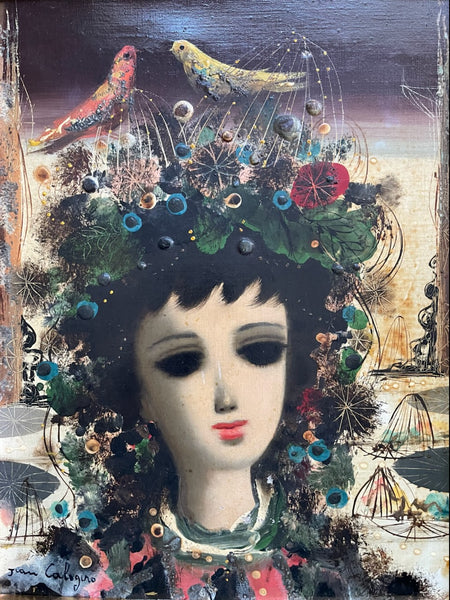 Jean Calogero Sicilian Colombine Au Teatre Surrealist Painting