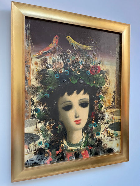 Jean Calogero Sicilian Colombine Au Teatre Surrealist Painting