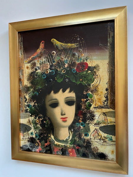 Jean Calogero Sicilian Colombine Au Teatre Surrealist Painting