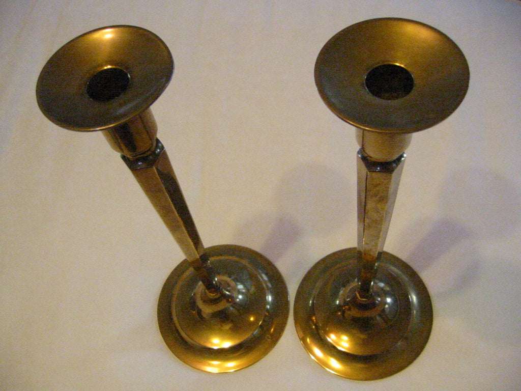 Federal Brass Candle Holders In Pair - Designer Unique Finds 
 - 3