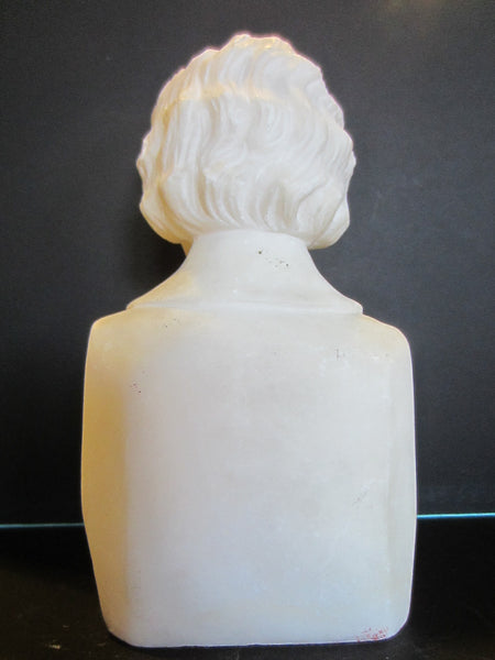 Mozart Classic Portrait Alabaster Bust Austrian Composer Sculpture - Designer Unique Finds 
 - 4