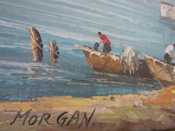 Morgan Seascape Oil on Canvas Coastal Maritime Signed Painting - Designer Unique Finds 
 - 6