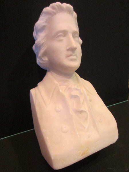 Mozart Classic Portrait Alabaster Bust Austrian Composer Sculpture - Designer Unique Finds 
 - 7