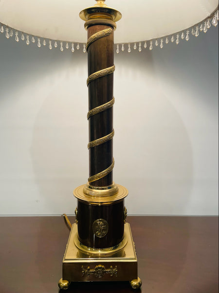 Coppertone Gilt Bronze Table Lamp Etruscan Medallions