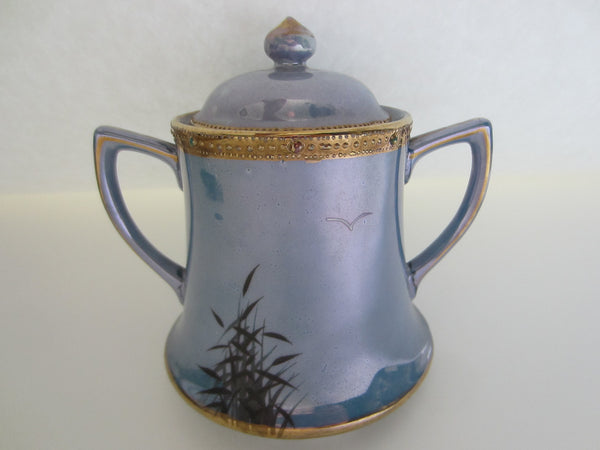 RS Rising Sun Blue Luster Gold Porcelain Tea Service Made In Japan