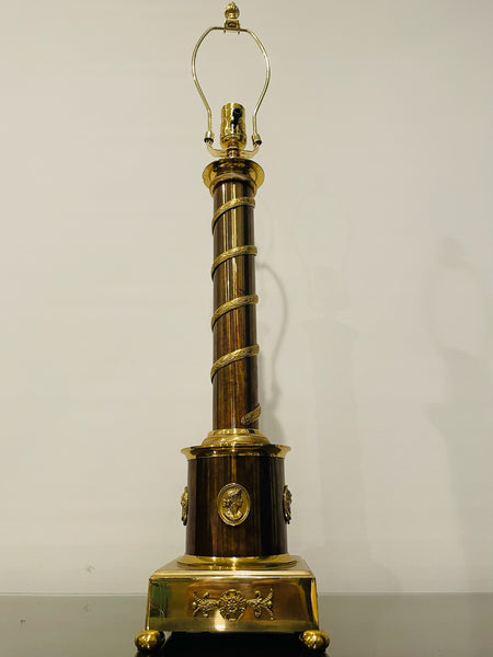 Coppertone Gilt Bronze Table Lamp Etruscan Medallions