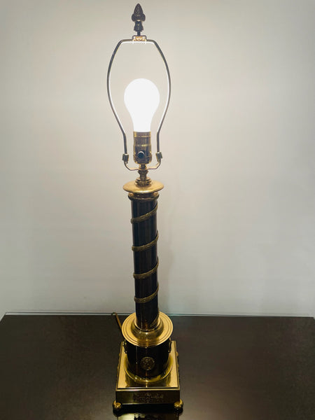Coppertone Gilt Bronze Table Lamp Etruscan Medallions